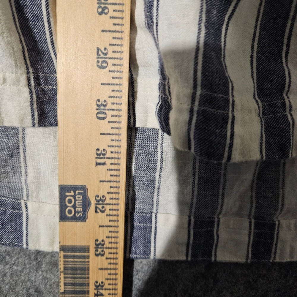 Madewell Striped Lace Up Tunic Dress Women XS Blue White Linen Blend G3049 - Picture 7 of 9